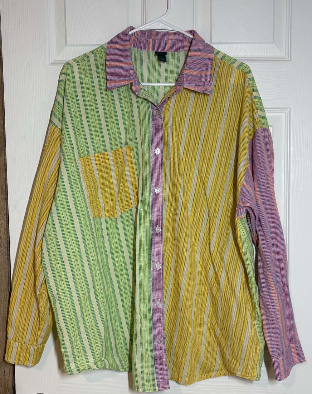 Wild Fable Long Sleeve Button Down Shirt Size XXL Multicolor Striped